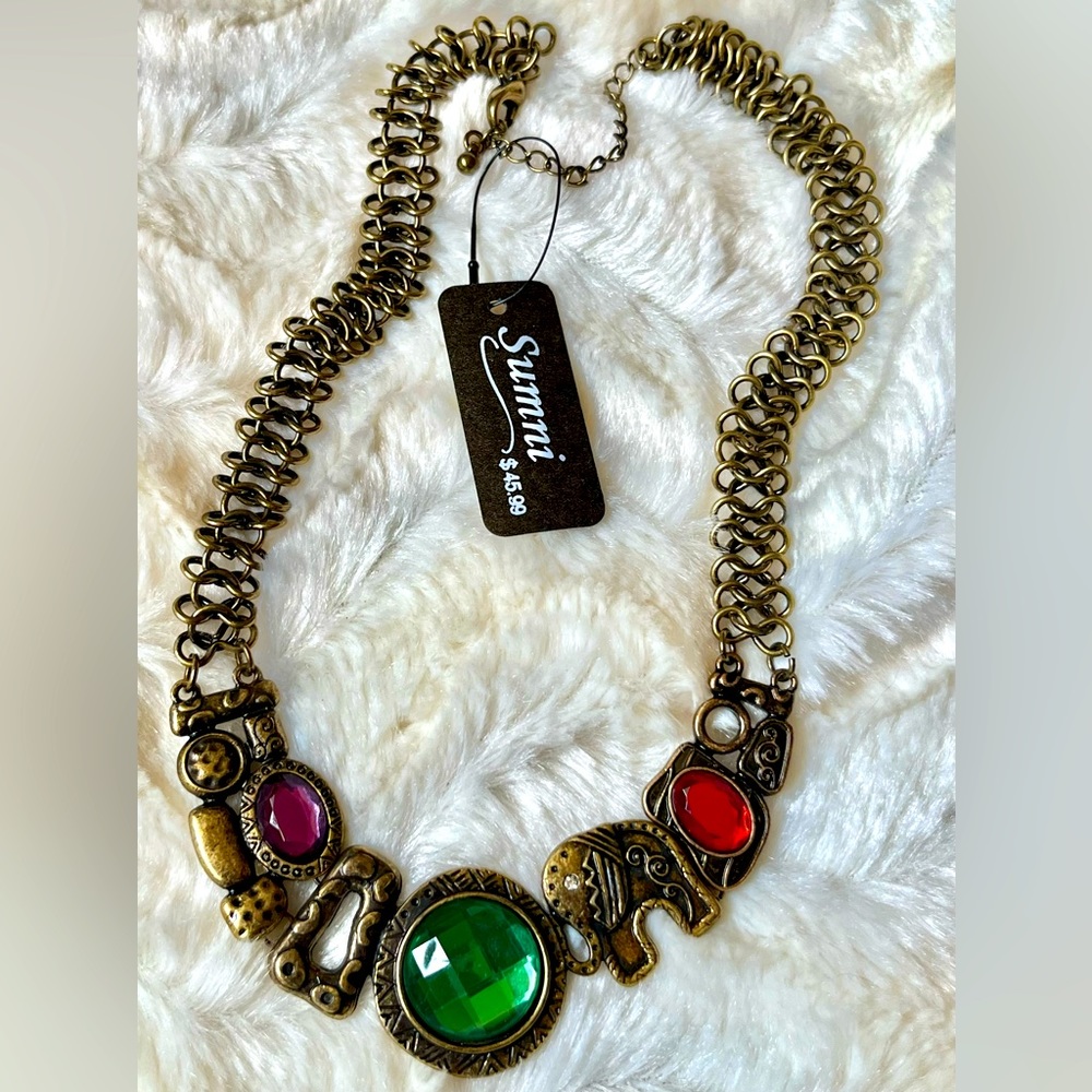 Sumni elephant necklace NWT